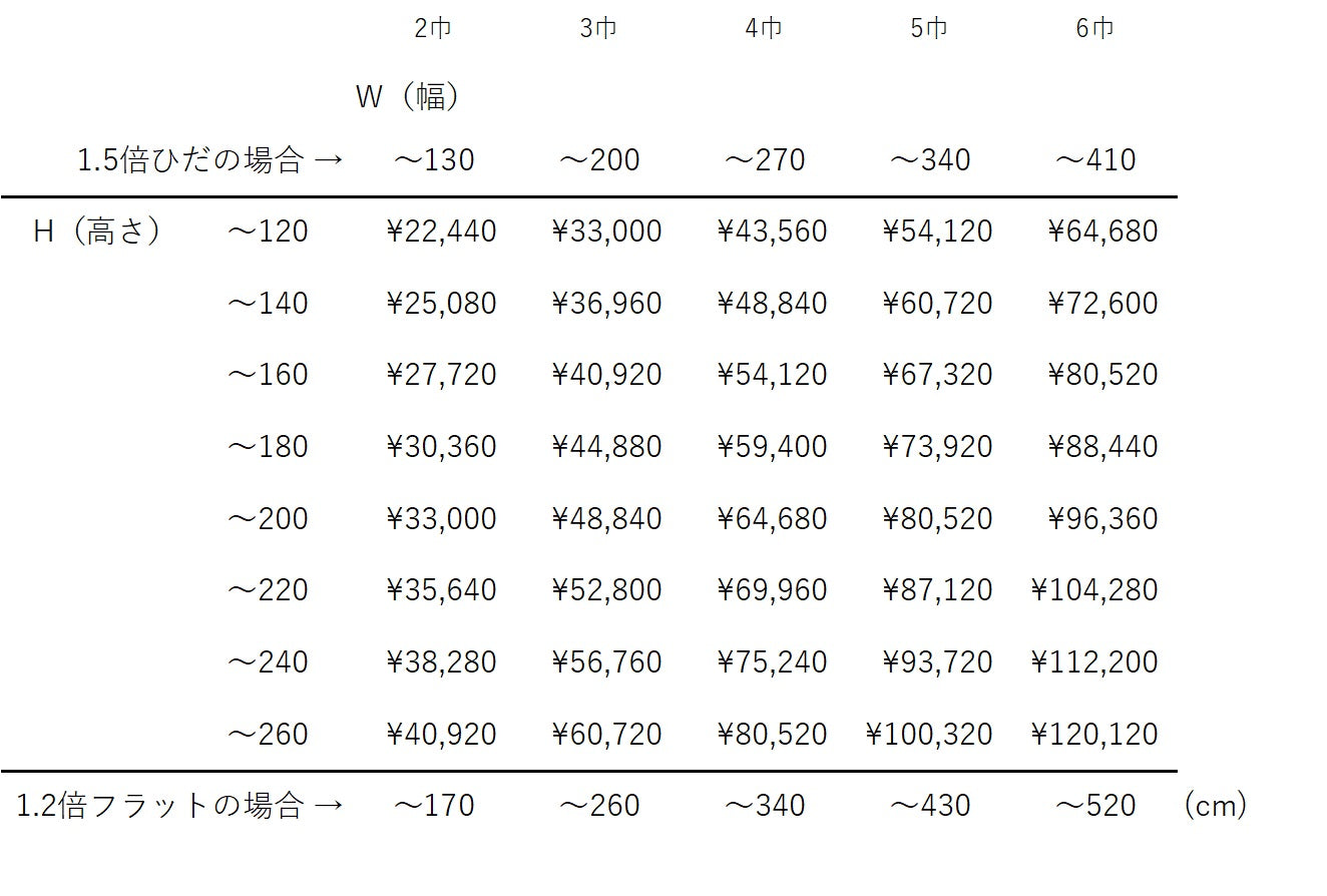 オーダーカーテン〈1.5倍ひだ・高さ200cmまで〉